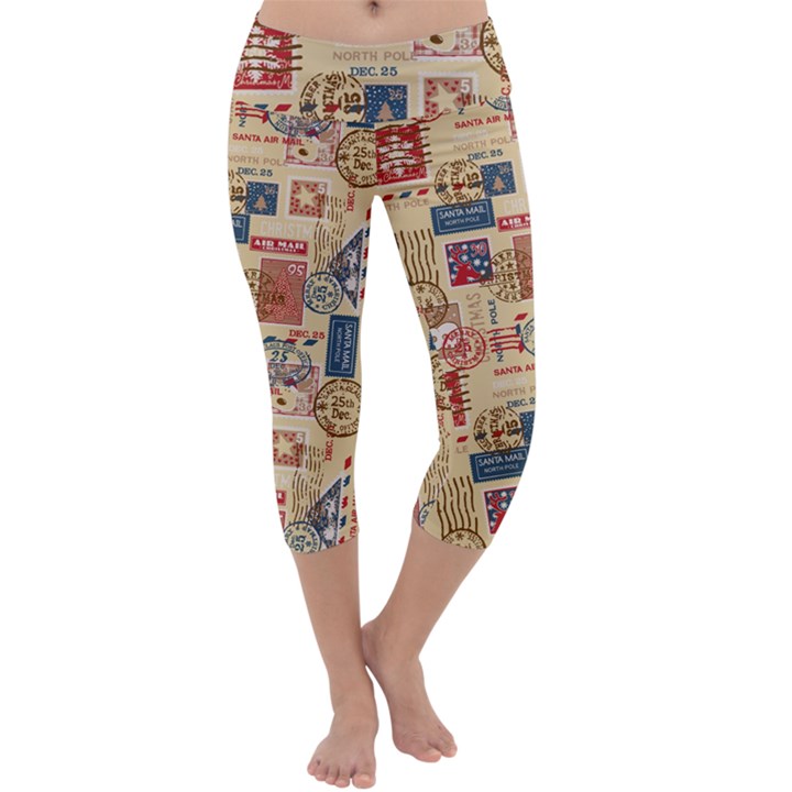 Letters Writing Paper Text Pattern Capri Yoga Leggings