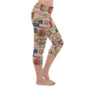 Letters Writing Paper Text Pattern Capri Yoga Leggings View3