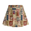 Letters Writing Paper Text Pattern Mini Flare Skirt View1