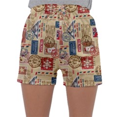 Letters Writing Paper Text Pattern Sleepwear Shorts