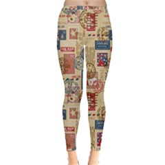 Letters Writing Paper Text Pattern Inside Out Leggings