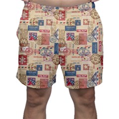 Letters Writing Paper Text Pattern Men s Shorts by Apenda