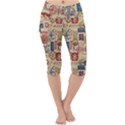 Letters Writing Paper Text Pattern Lightweight Velour Cropped Yoga Leggings View1