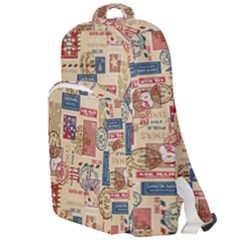 Letters Writing Paper Text Pattern Double Compartment Backpack