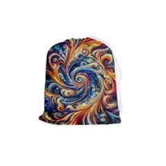 Colorful Motion Abstract Art Drawstring Pouch (medium) by ExtraGoodSauce