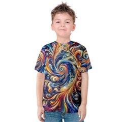 Colorful Motion Abstract Art Kids  Cotton T-shirt