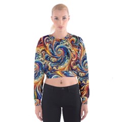 Colorful Motion Abstract Art Cropped Sweatshirt