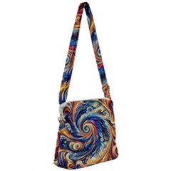 Colorful Motion Abstract Art Zipper Messenger Bag