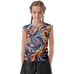 Colorful Motion Abstract Art Kids  Raglan Cap Sleeve T-shirt by ExtraGoodSauce