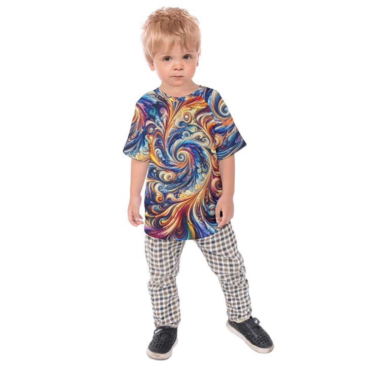 Colorful Motion Abstract Art Kids  Raglan T-Shirt