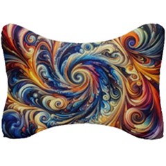 Colorful Motion Abstract Art Seat Head Rest Cushion by ExtraGoodSauce