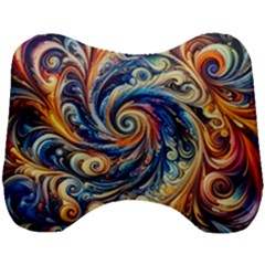 Colorful Motion Abstract Art Head Support Cushion by ExtraGoodSauce