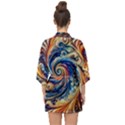 Colorful Motion Abstract Art Half Sleeve Chiffon Kimono View2