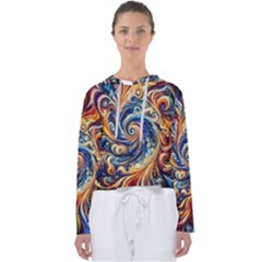 Colorful Motion Abstract Art Women s Slouchy Sweat