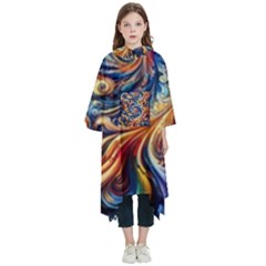 Colorful Motion Abstract Art Kids  Hooded Rain Ponchos by ExtraGoodSauce