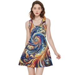 Colorful Motion Abstract Art Inside Out Reversible Sleeveless Dress by ExtraGoodSauce