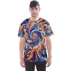 Colorful Motion Abstract Art Men s Sport Mesh T-shirt