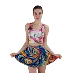 Colorful Motion Abstract Art Mini Skirt