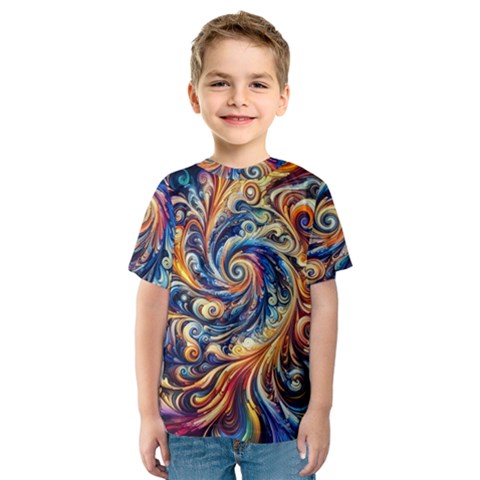 Colorful Motion Abstract Art Kids  Sport Mesh T-shirt by ExtraGoodSauce