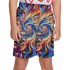 Colorful Motion Abstract Art Kids  Basketball Shorts by ExtraGoodSauce