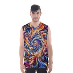 Colorful Motion Abstract Art Men s Basketball Tank Top