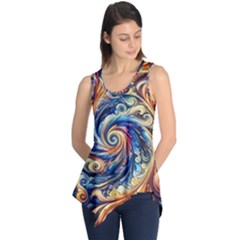 Colorful Motion Abstract Art Sleeveless Tunic by ExtraGoodSauce