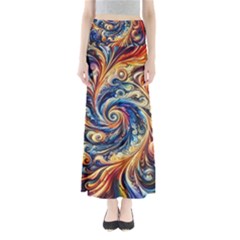 Colorful Motion Abstract Art Full Length Maxi Skirt by ExtraGoodSauce