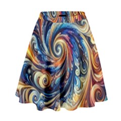 Colorful Motion Abstract Art High Waist Skirt by ExtraGoodSauce