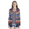 Colorful Motion Abstract Art Drape Collar Cardigan View1