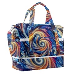 Colorful Motion Abstract Art Sports Shoulder Bag With Shoes Compartment by ExtraGoodSauce