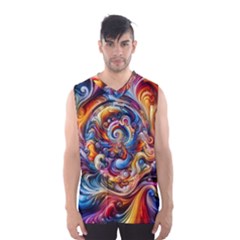 Dynamic Color Vortex Men s Basketball Tank Top