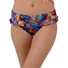 Dynamic Color Vortex Frill Bikini Bottoms by ExtraGoodSauce