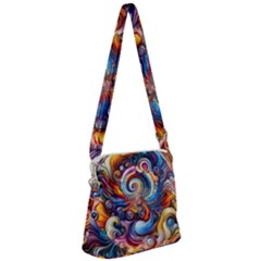 Dynamic Color Vortex Zipper Messenger Bag by ExtraGoodSauce