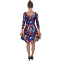 Dynamic Color Vortex Quarter Sleeve Skater Dress View2