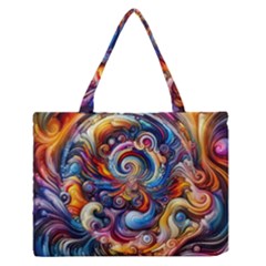 Dynamic Color Vortex Zipper Medium Tote Bag