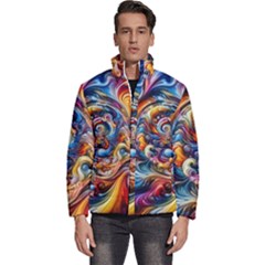 Dynamic Color Vortex Men s Puffer Bubble Jacket Coat by ExtraGoodSauce