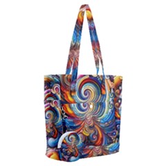 Dynamic Color Vortex Everyday Shoulder Bag With Pouch Bag