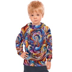 Dynamic Color Vortex Kids  Hooded Pullover