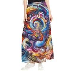 Dynamic Color Vortex Maxi Chiffon Skirt by ExtraGoodSauce