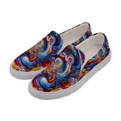 Dynamic Color Vortex Women s Canvas Slip Ons