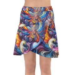 Dynamic Color Vortex Wrap Front Skirt