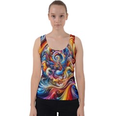 Dynamic Color Vortex Velvet Tank Top