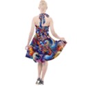 Dynamic Color Vortex Halter Party Swing Dress  View2