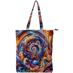 Dynamic Color Vortex Double Zip Up Tote Bag