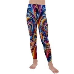 Dynamic Color Vortex Kids  Lightweight Velour Leggings