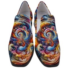 Dynamic Color Vortex Women Slip On Heel Loafers