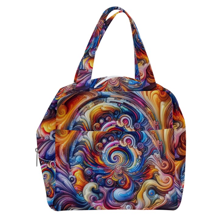 Dynamic Color Vortex Boxy Hand Bag