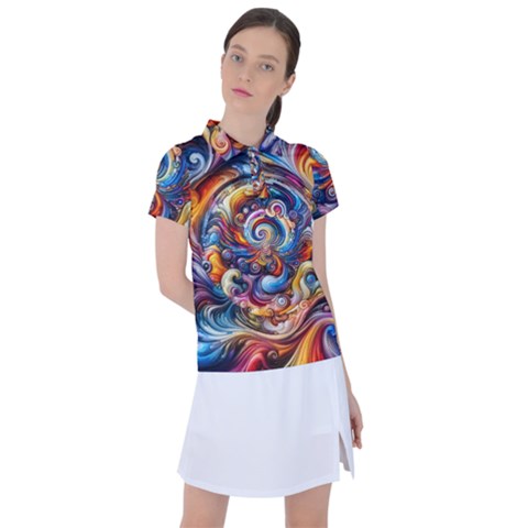 Dynamic Color Vortex Women s Polo T-shirt by ExtraAwesomeSauce