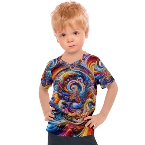 Dynamic Color Vortex Kids  Sports T-shirt by ExtraGoodSauce