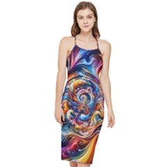 Dynamic Color Vortex Bodycon Cross Back Summer Dress